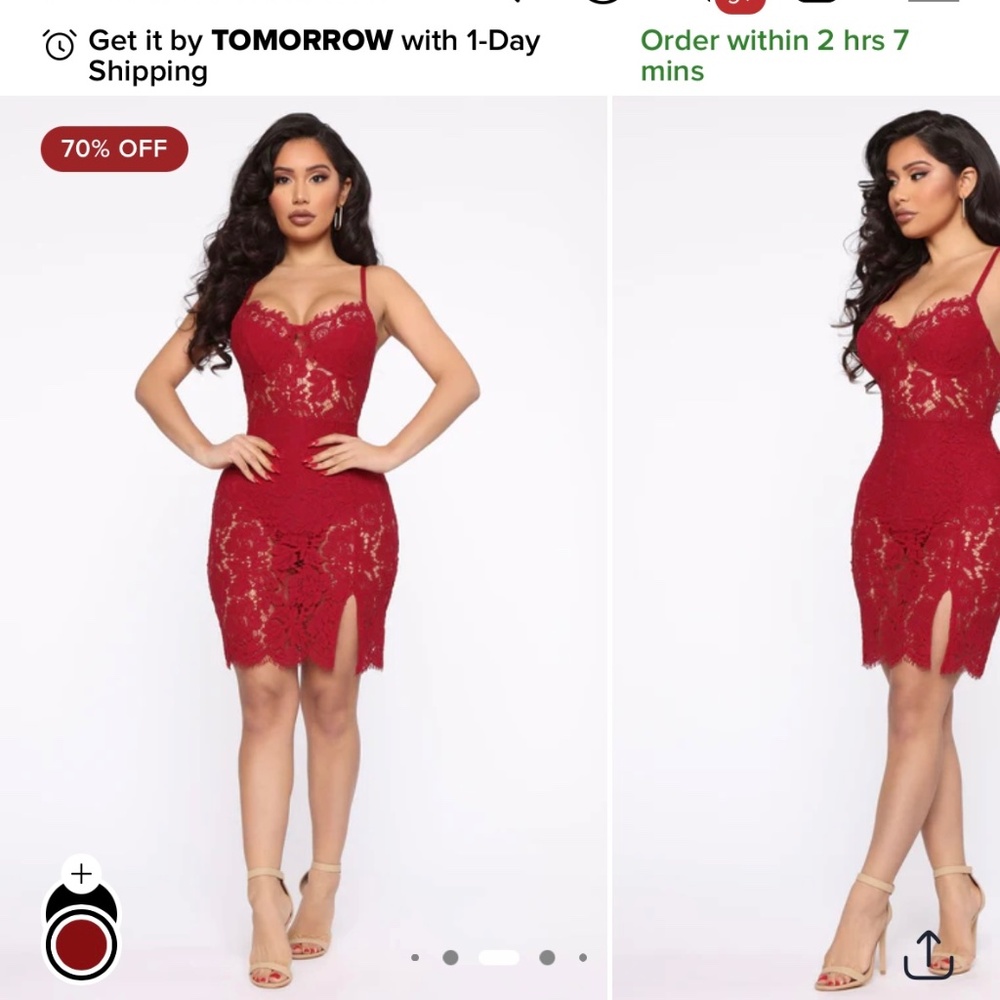 Dropping Hints Lace Dress - Valentine’s Day